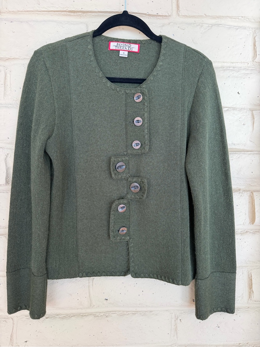Beyond Threads Olive Green Button-Front Women's Cardigan